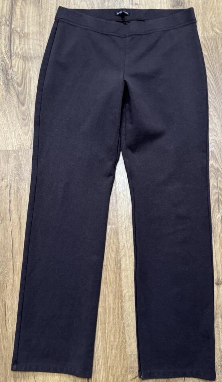 Eileen Fisher Ponte Pants Women’s Size Medium Brown Pull On Stretch Knit